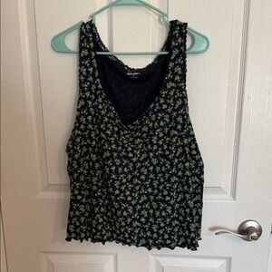 Old Navy Floral Tank Top in navy and Yellow